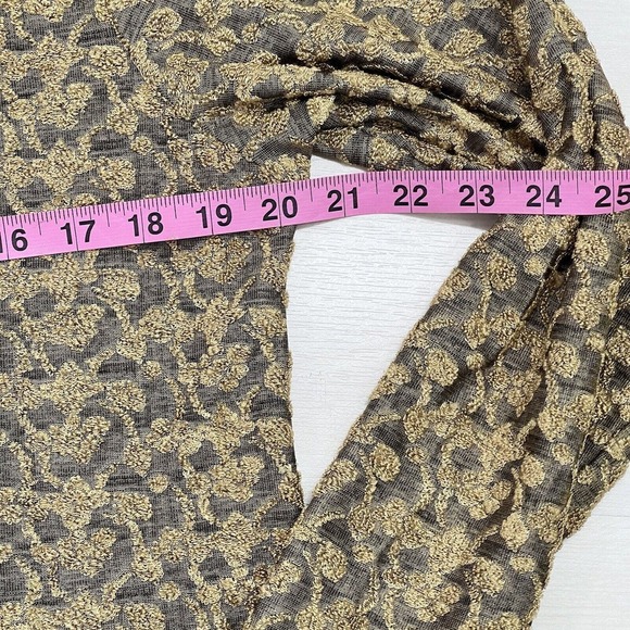 Vintage DVF Diane Von Furstenberg Color Authority Gold Velvet Burnout Shirt M - Picture 11 of 13